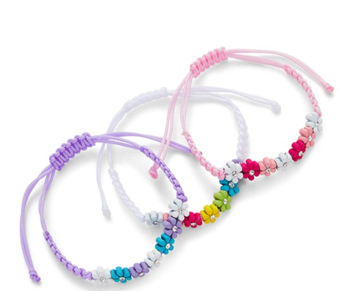 Equilibrium for Girls Daisies Silver Plated Friendship Bracelet - 3 colours