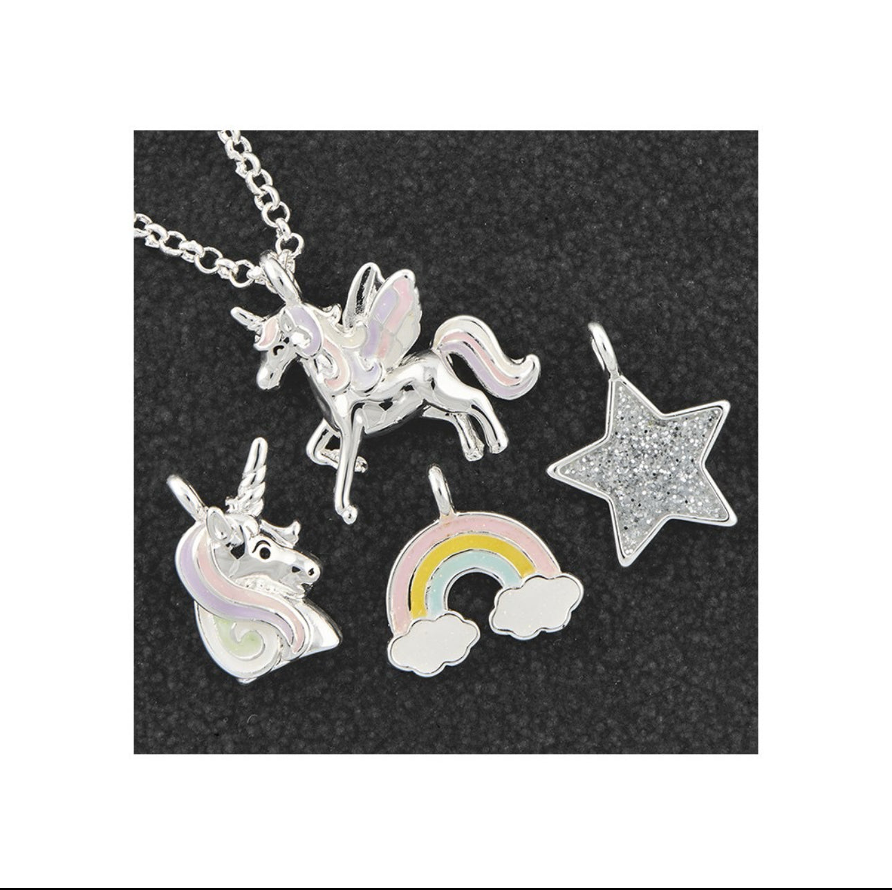 Equilibrium Girls Silver Plated Make Your Own Mystical Necklace Set - Unicorns