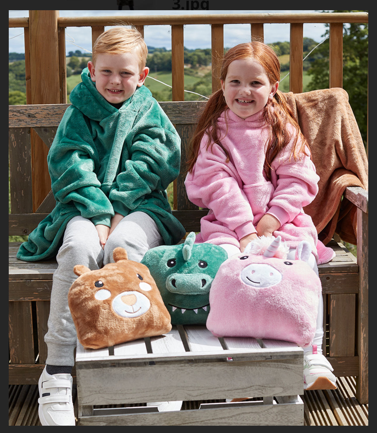 Kids Character 2 in 1 Cushion Hooded Blanket Robe