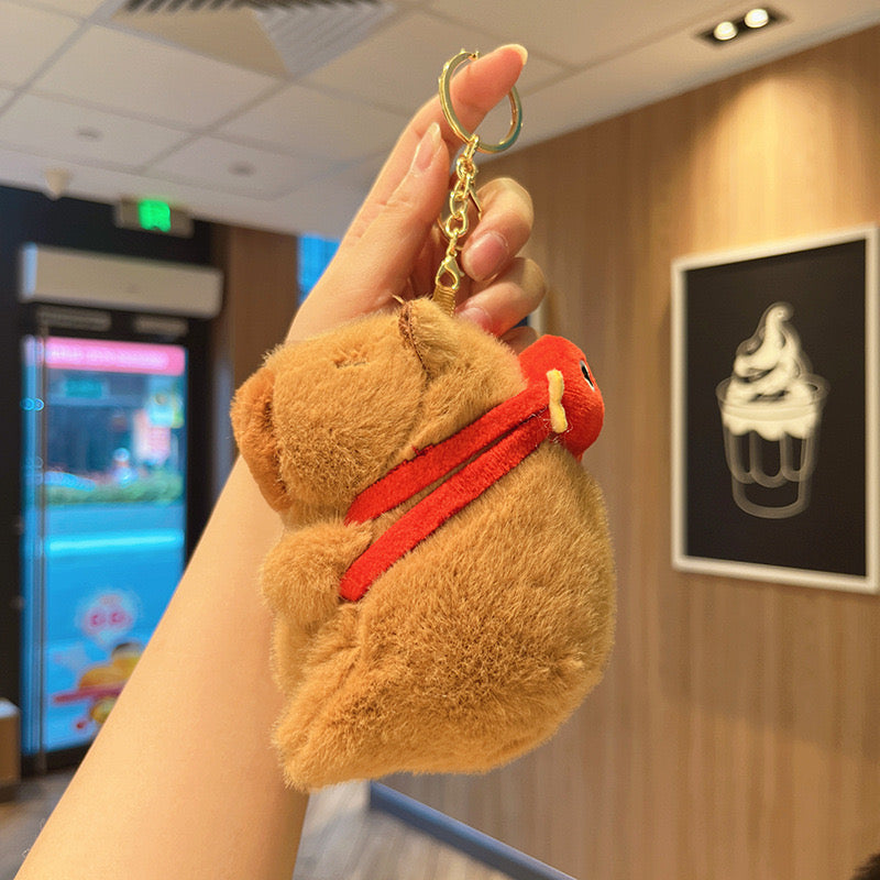 Kawaii Capybara Plush Keychain – Ice Lolly, Fish Backpack & Good Luck Backpack Designs