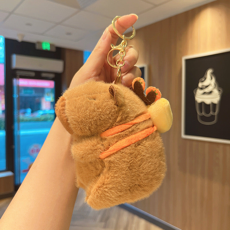 Kawaii Capybara Plush Keychain – Ice Lolly, Fish Backpack & Good Luck Backpack Designs