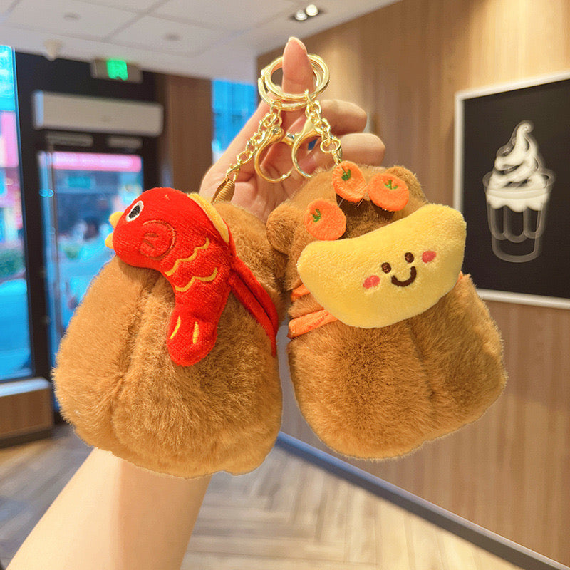 Kawaii Capybara Plush Keychain – Ice Lolly, Fish Backpack & Good Luck Backpack Designs