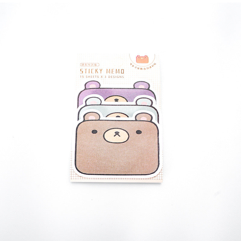 Kawaii Animal Sticky Notes – Cat, Dog, Rabbit, Duck, Chicken, Bear & Horse