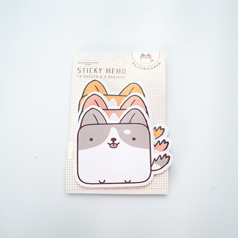 Kawaii Animal Sticky Notes – Cat, Dog, Rabbit, Duck, Chicken, Bear & Horse