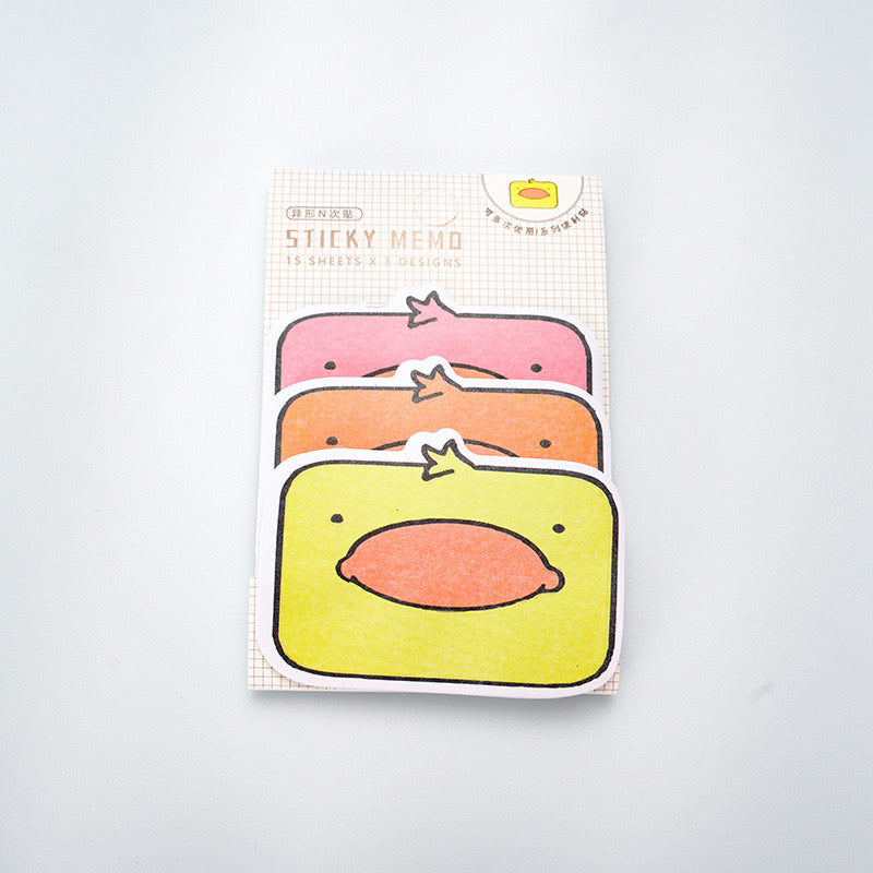 Kawaii Animal Sticky Notes – Cat, Dog, Rabbit, Duck, Chicken, Bear & Horse
