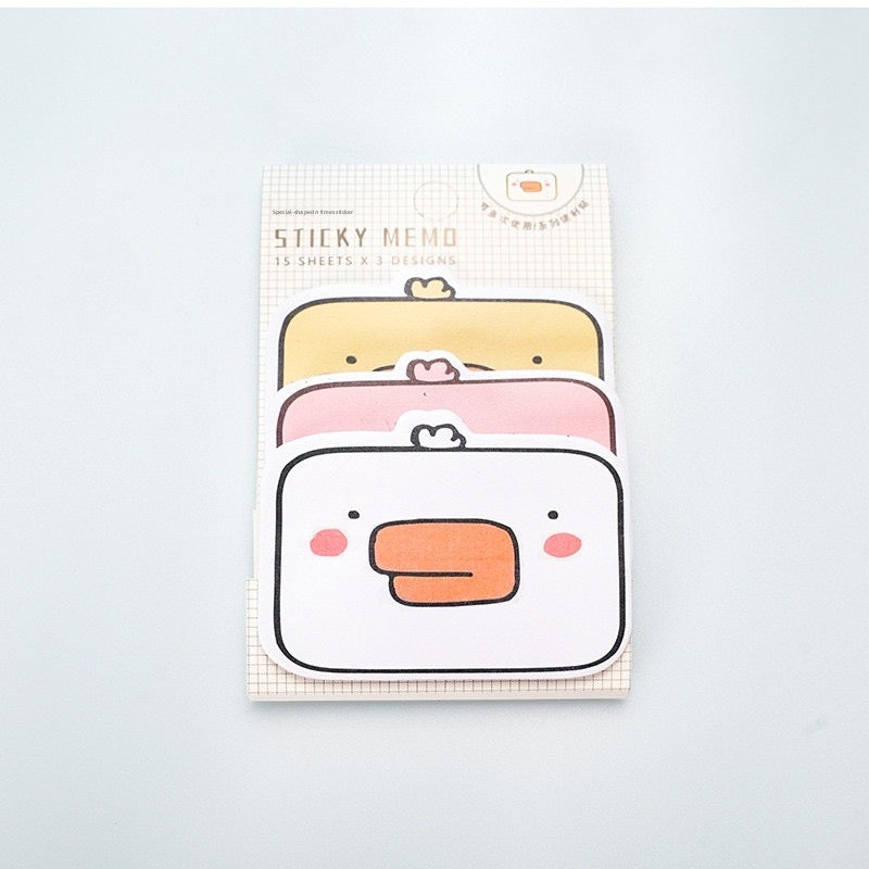 Kawaii Animal Sticky Notes – Cat, Dog, Rabbit, Duck, Chicken, Bear & Horse